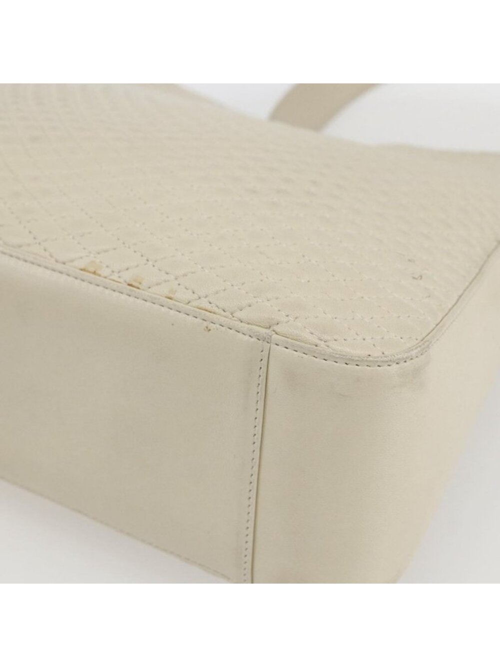 Authentic BALLY Shoulder Bag Leather Ivory Gold - Picture 2 of 16